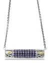 Samuel B. Sterling Silver & 18k Gold Pavé Amethyst Pendant Necklace