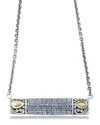 Samuel B. Sterling Silver & 18k Gold Pavé Aquamarine Pendant Necklace