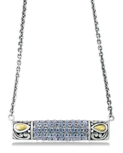 Samuel B. 18k & Silver 0.54 Ct. Tw. Aquamarine Necklace In Blue