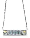 Samuel B. Sterling Silver & 18k Gold Pavé Blue Topaz Pendant Necklace