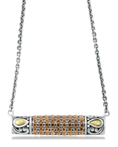 Samuel B. Sterling Silver & 18k Gold Pavé Citrine Pendant Necklace In Yellow