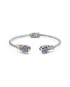 Samuel B. 18k & Silver 0.60 Ct. Tw. Amethyst Flower Bangle Bracelet