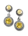 Samuel B. 18k & Silver 0.65 Ct. Tw. Citrine Basketweave Earrings