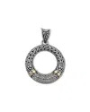 Samuel B. 18k & Silver 0.65 Ct. Tw. White Topaz Open Circle Pendant