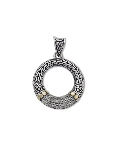 Samuel B. 18k & Silver 0.65 Ct. Tw. White Topaz Open Circle Pendant