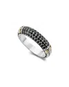 Samuel B. 18k Gold & Sterling Silver Pavé Semiprecious Stone Band Ring In Black