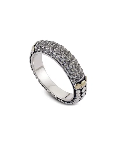 Samuel B. 18k Gold & Sterling Silver Pavé Semiprecious Stone Band Ring In White