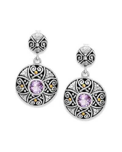 SAMUEL B. SAMUEL B. 18K & SILVER 0.80 CT. TW. AMETHYST DROP EARRINGS