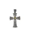 Samuel B. Sterling Silver & 18k Gold Semiprecious Stone Cross Pendant In Citrine