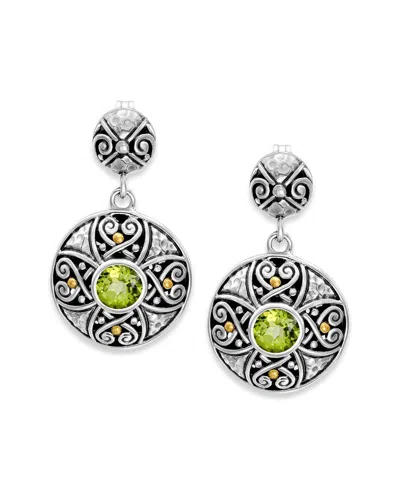 Samuel B. 18k & Silver 0.90 Ct. Tw. Peridot Drop Earrings In Metallic