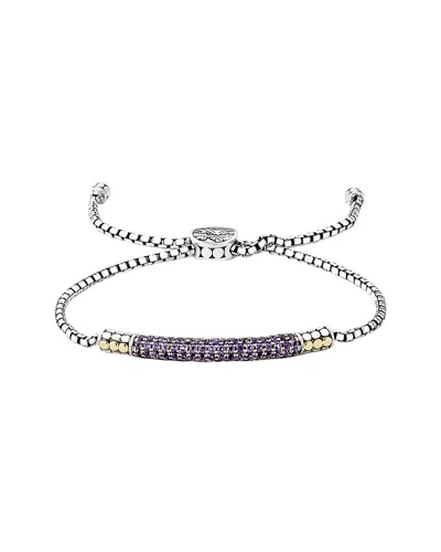 Samuel B. 18k & Silver 0.94 Ct. Tw. Amethyst Bracelet In Metallic