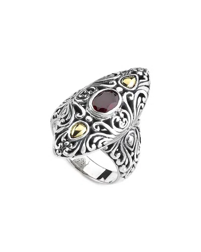 Samuel B. 18k & Silver 0.95 Ct. Tw. Garnet Ring In Red