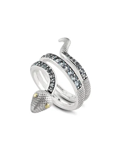 Samuel B. 18k & Silver 0.99 Ct. Tw. Blue Topaz Snake Ring In Metallic
