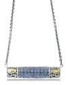 Samuel B. Sterling Silver & 18k Gold Pavé Blue Sapphire Pendant Necklace