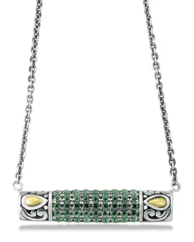 SAMUEL B. SAMUEL B. 18K & SILVER 1.08 CT. TW. EMERALD NECKLACE