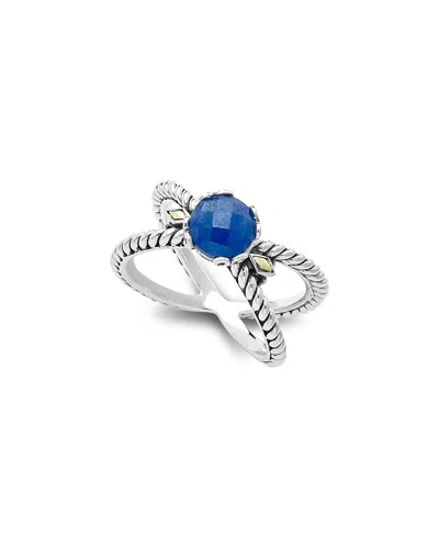 Samuel B. 18k & Silver 1.10 Ct. Tw. Blue Sapphire X Ring In Sapphire Blue