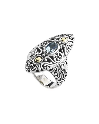Samuel B. 18k & Silver 1.10 Ct. Tw. Blue Topaz Ring