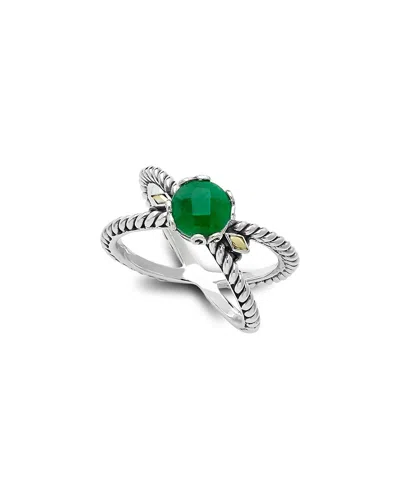 Samuel B. 18k & Silver 1.10 Ct. Tw. Emerald X Ring In Emerald Green