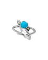 Samuel B. Sterling Silver & 18k Gold Semiprecious Stone Crossover Band Ring In Turquoise