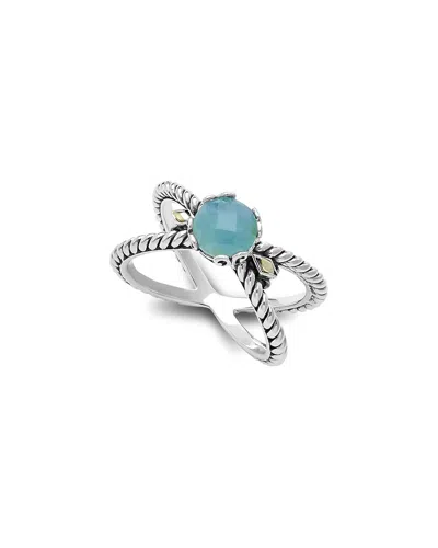 Samuel B. 18k & Silver 1.20 Ct. Tw. Aqua X Ring In Metallic