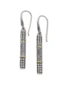 Samuel B. 18k & Silver 1.25 Ct. Tw. White Topaz Bar Drop Earrings In Metallic