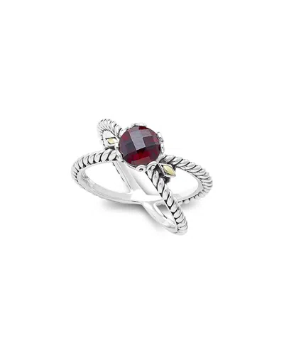 SAMUEL B. SAMUEL B. 18K & SILVER 1.30 CT. TW. GARNET X RING