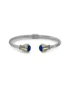 Samuel B. 18k & Silver 1.30 Ct. Tw. Lapis Twisted Cable Bangle Bracelet