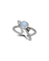 Samuel B. 18k & Silver 1.30 Ct. Tw. Rainbow Moonstone X Ring