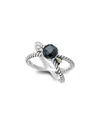 Samuel B. 18k & Silver 1.35 Ct. Tw. Black Spinel X Ring