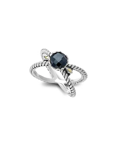 Samuel B. 18k & Silver 1.35 Ct. Tw. Black Spinel X Ring
