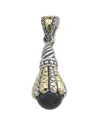 Samuel B. 18k & Silver 1.40 Ct. Tw. Black Onyx Drop Pendant