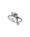 Samuel B. 18k & Silver 1.40 Ct. Tw. Blue Topaz X Ring In Topaz Blue