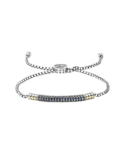 Samuel B. 18k & Silver 1.41 Ct. Tw. Blue Sapphire Bracelet In Metallic