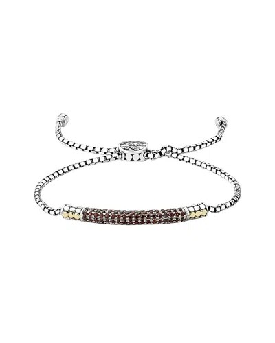 Samuel B. 18k & Silver 1.41 Ct. Tw. Garnet Bracelet In Metallic