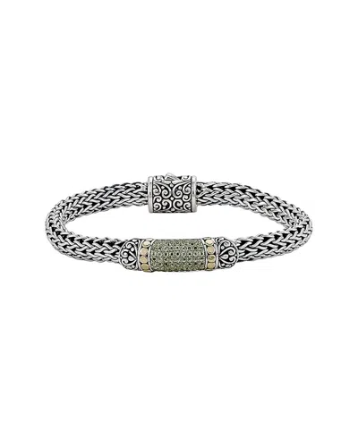 Samuel B. Semiprecious Stone Textured Bangle Bracelet In Green