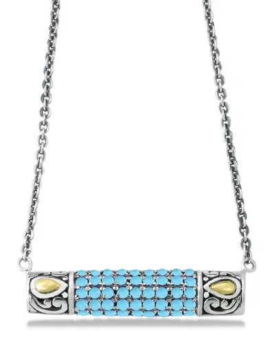 Samuel B. 18k & Silver 1.62 Ct. Tw. Sleeping Beauty Turquoise Necklace In Blue