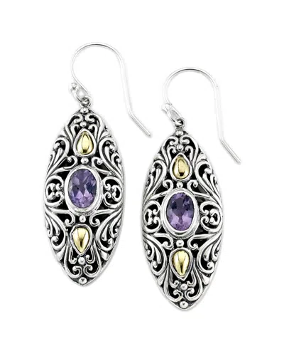 Samuel B. 18k & Silver 1.70 Ct. Tw. Amethyst Earrings In Purple