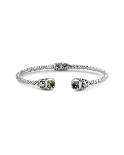 SAMUEL B. SAMUEL B. 18K & SILVER 1.70 CT. TW. CITRINE SQUARE BANGLE BRACELET