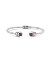 Samuel B. 18k & Silver 1.70 Ct. Tw. Garnet Square Bangle Bracelet