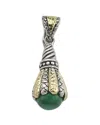 Samuel B. 18k & Silver 1.70 Ct. Tw. Malachite Drop Pendant