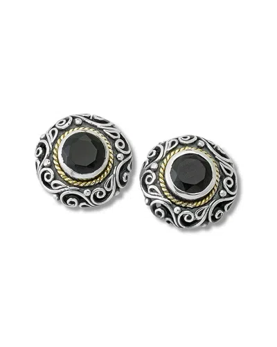 SAMUEL B. SAMUEL B. 18K & SILVER 1.90 CT. TW. ONYX STUDS
