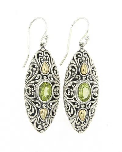 SAMUEL B. SAMUEL B. 18K & SILVER 1.90 CT. TW. PERIDOT EARRINGS