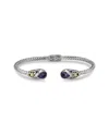 Samuel B. 18k & Silver 2.60 Ct. Tw. Amethyst Twisted Cable Bangle Bracelet In Silver