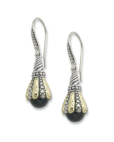 Samuel B. 18k & Silver 2.80 Ct. Tw. Black Onyx Drop Earrings In Blue