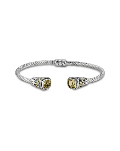 SAMUEL B. SAMUEL B. 18K & SILVER 3.80 CT. TW. CITRINE TWISTED CABLE BANGLE BRACELET