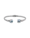 Samuel B. 18k & Silver 4.20 Ct. Tw. Blue Topaz Seahorse Bangle Bracelet