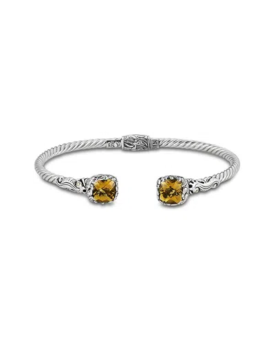 Samuel B. 18k & Silver 4.20 Ct. Tw. Citrine Seahorse Bangle Bracelet In Metallic
