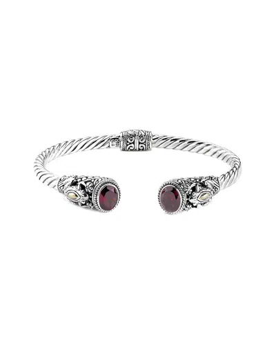 Samuel B. 18k & Silver 4.20 Ct. Tw. Garnet Hinged Bangle