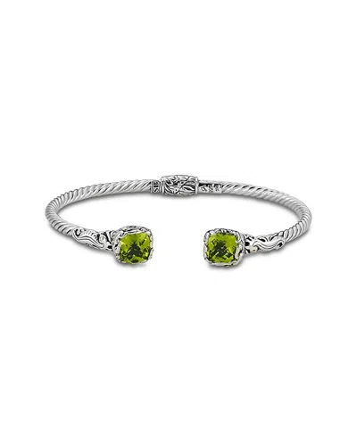 Samuel B. 18k & Silver 4.20 Ct. Tw. Peridot Seahorse Bangle Bracelet In Metallic