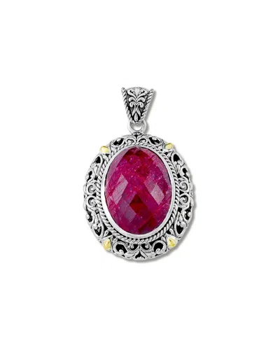 Samuel B. 18k & Silver 4.90 Ct. Tw. Ruby Pendant In Metallic
